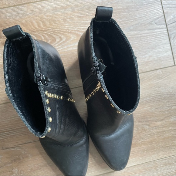 Black leather booties, size IT8/US 8 - Picture 2 of 6